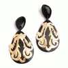 Buffalo Horn Gold Scroll Drop Earrings