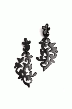 Buffalo Horn Scroll Drop Earrings