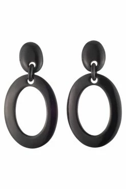 Buffalo Horn Single Oval Hoop Earrings