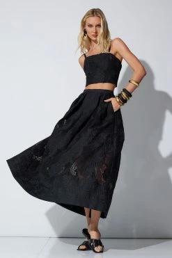 Calado Embroidery Cotton Bustier -Natori Sales Shop Calado Embroidery Cotton Bustier Skirt Black by Natori 75995.1677879552