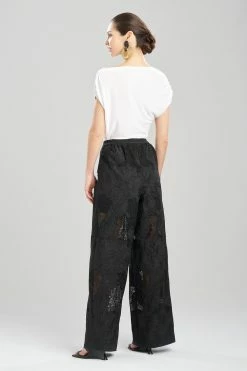 Calado Embroidery Cotton Pants -Natori Sales Shop Calado Embroidery Cotton Pants Black by Natori 2 81817.1680814609