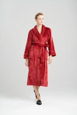 Cashmere Fleece Cozy Robe -Natori Sales Shop Cashmere Fleece Cozy Robe Garnet Red by N Natori 94829.1641577798