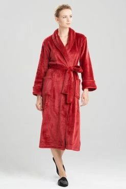 Cashmere Fleece Cozy Robe -Natori Sales Shop Cashmere Fleece Cozy Robe Garnet Red by N Natori 95117.1641577799
