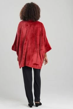 Cashmere Fleece Topper -Natori Sales Shop Cashmere Fleece Topper Garnet Red by N Natori 2 03636.1641577877