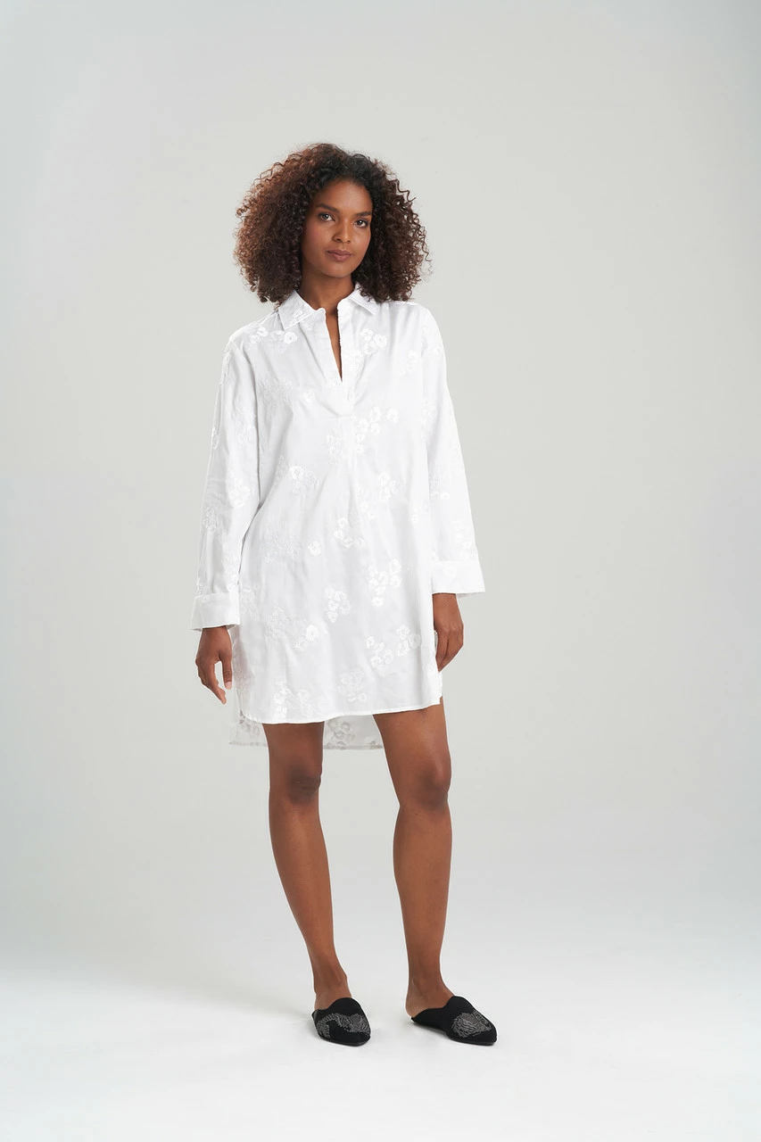 Cheetah Embroidery Cotton Sleepshirt 3 Cheetah Embroidery Cotton Sleepshirt - Image 3