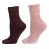 Chenille Solid Cozy Crew Socks - 2 Pair Pack