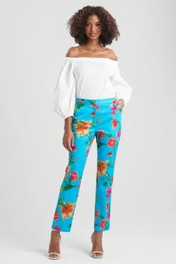 Chikayo-Cotton Sateen Pants 15 Chikayo-Cotton Sateen Pants -Natori Sales Shop Chikayo Cotton Sateen Pants Aqua by Natori 67690.1644613396