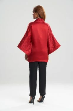 Chinoiserie Embroidery Wrap -Natori Sales Shop Chinoiserie Emboridery Wrap Imperial Red by Josie Natori 3 86986.1641498705