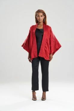 Chinoiserie Embroidery Wrap -Natori Sales Shop Chinoiserie Emboridery Wrap Imperial Red by Josie Natori 30935.1641498695