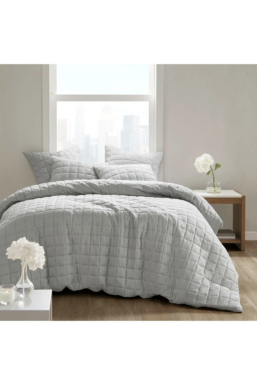 Cocoon Quilt Top Grey Comforter Mini Set 1 Cocoon Quilt Top Grey Comforter Mini Set