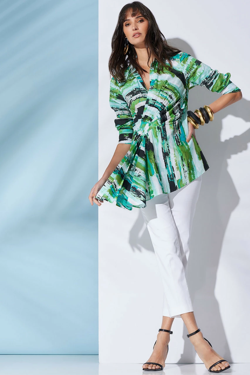 Kazuki Cotton Poplin Side Drape Embroidered Shirt 4 Kazuki Cotton Poplin Side Drape Embroidered Shirt - Image 4