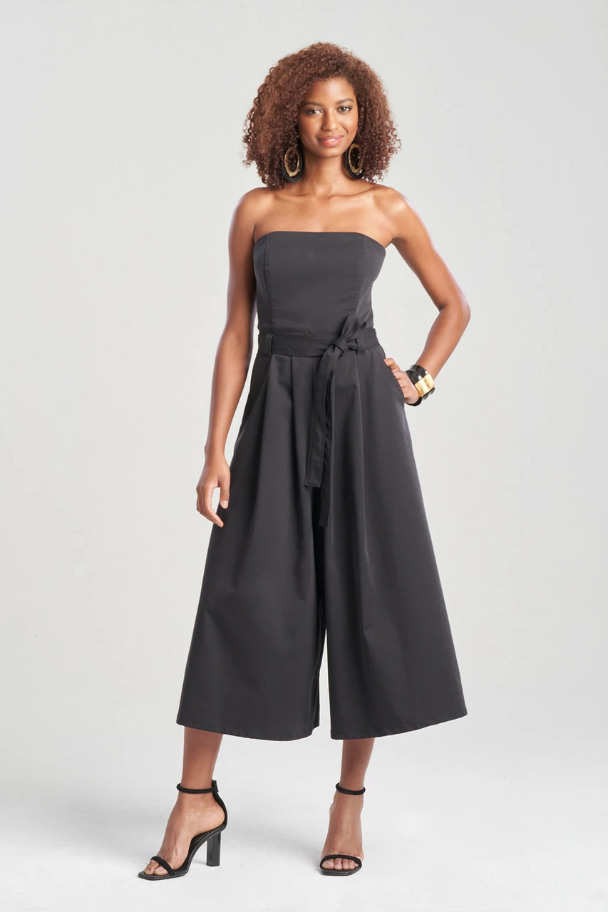 Cotton Chino Bustier Belted Palazzo Jumpsuit 1 Cotton Chino Bustier Belted Palazzo Jumpsuit
