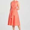 Cotton Eyelet Belted Dress