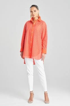 Cotton Eyelet Oversized Top