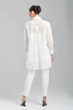 Cotton Eyelet Oversized Top -Natori Sales Shop Cotton Eyelet Oversized Top White by Natori 2 02818.1674165482