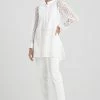 Cotton Eyelet Oversized Tux Shirt