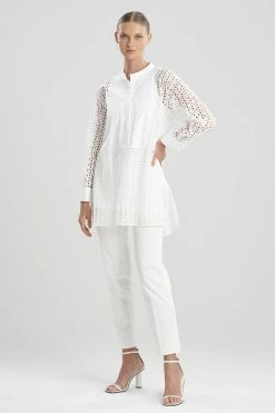 Cotton Eyelet Oversized Tux Shirt