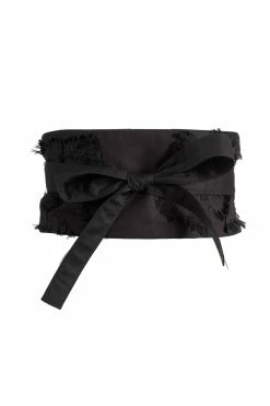 Cotton Poplin Applique Obi Belt