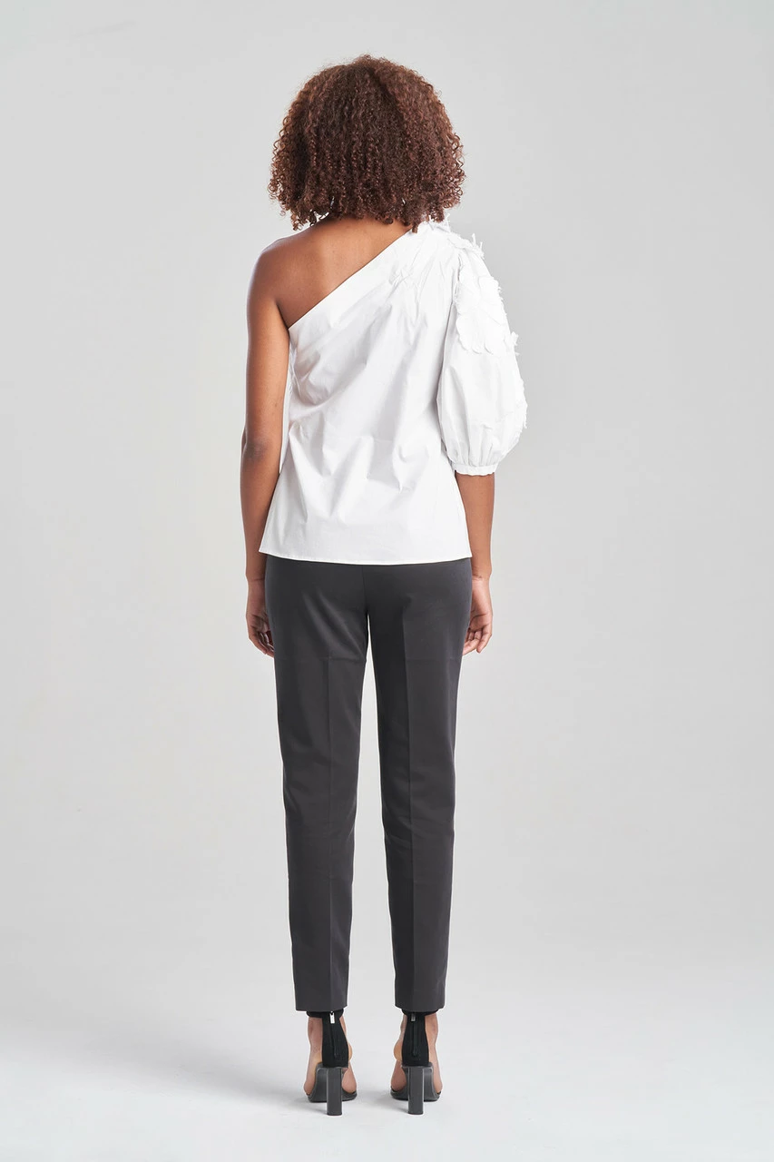 Cotton Poplin Balloon One Shoulder Applique Top 2 Cotton Poplin Balloon One Shoulder Applique Top - Image 2