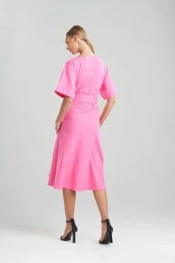 Cotton Poplin Belted Dress -Natori Sales Shop Cotton Poplin Belted Dress Peony by Natori 2 44287.1640814831