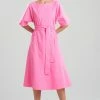 Cotton Poplin Belted Dress
