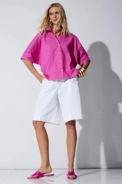 Wayu Satin Fringe Cross Slide Sandals 51 Wayu Satin Fringe Cross Slide Sandals -Natori Sales Shop Cotton Poplin Chino Shorts White Cotton Poplin Top Pink Sapphire Wayu Satin Fringe Cross Slide Sandals Dragonfruit by Natori 23765.1678908905