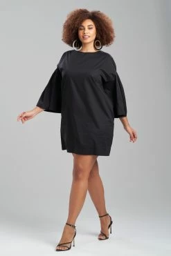 Cotton Poplin Dress 7 Cotton Poplin Dress -Natori Sales Shop Cotton Poplin Dress Black by Natori 3 21795.1674583303