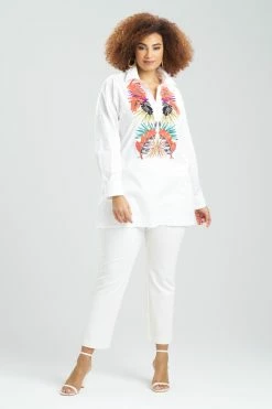 Cotton Poplin El Nido Embroidery Oversized Top