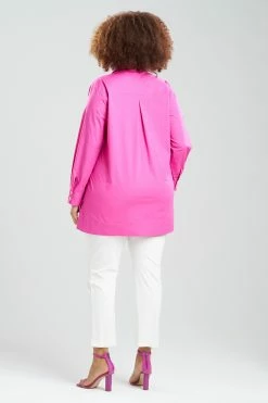 Cotton Poplin Embroidered Oversized Top -Natori Sales Shop Cotton Poplin Embroidered Oversized Top by Natori 5 53944.1674236903