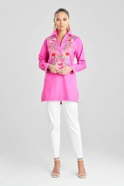Cotton Poplin Embroidered Oversized Top