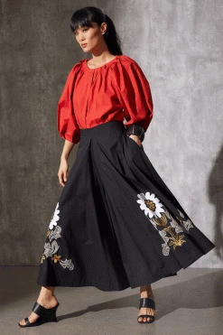 Cotton Poplin Pleated Pullover Top 13 Cotton Poplin Pleated Pullover Top -Natori Sales Shop Cotton Poplin Embroidered Palazzo Pants Black by Natori 56266.1686690798