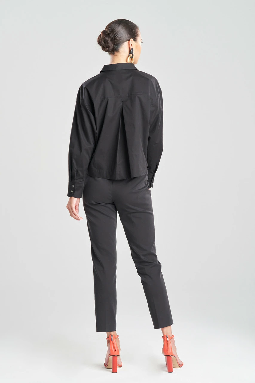 Cotton Poplin Embroidered Pleated Top 2 Cotton Poplin Embroidered Pleated Top - Image 2