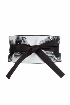 Cotton Poplin Embroidery Obi Belt