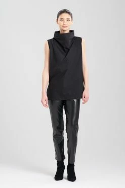 Cotton Poplin Funnel Neck Top 10 Cotton Poplin Funnel Neck Top -Natori Sales Shop Cotton Poplin Funnel Neck Top Black by Natori 3 33218.1689781435