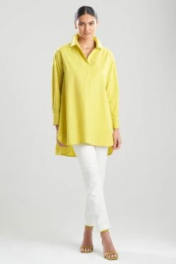Cotton Poplin Oversized Half Placket Shirt