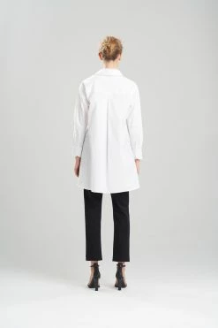 Cotton Poplin Oversized Button Down Shirt -Natori Sales Shop Cotton Poplin Oversized Button Down Shirt White by Natori 2 08279.1640815869