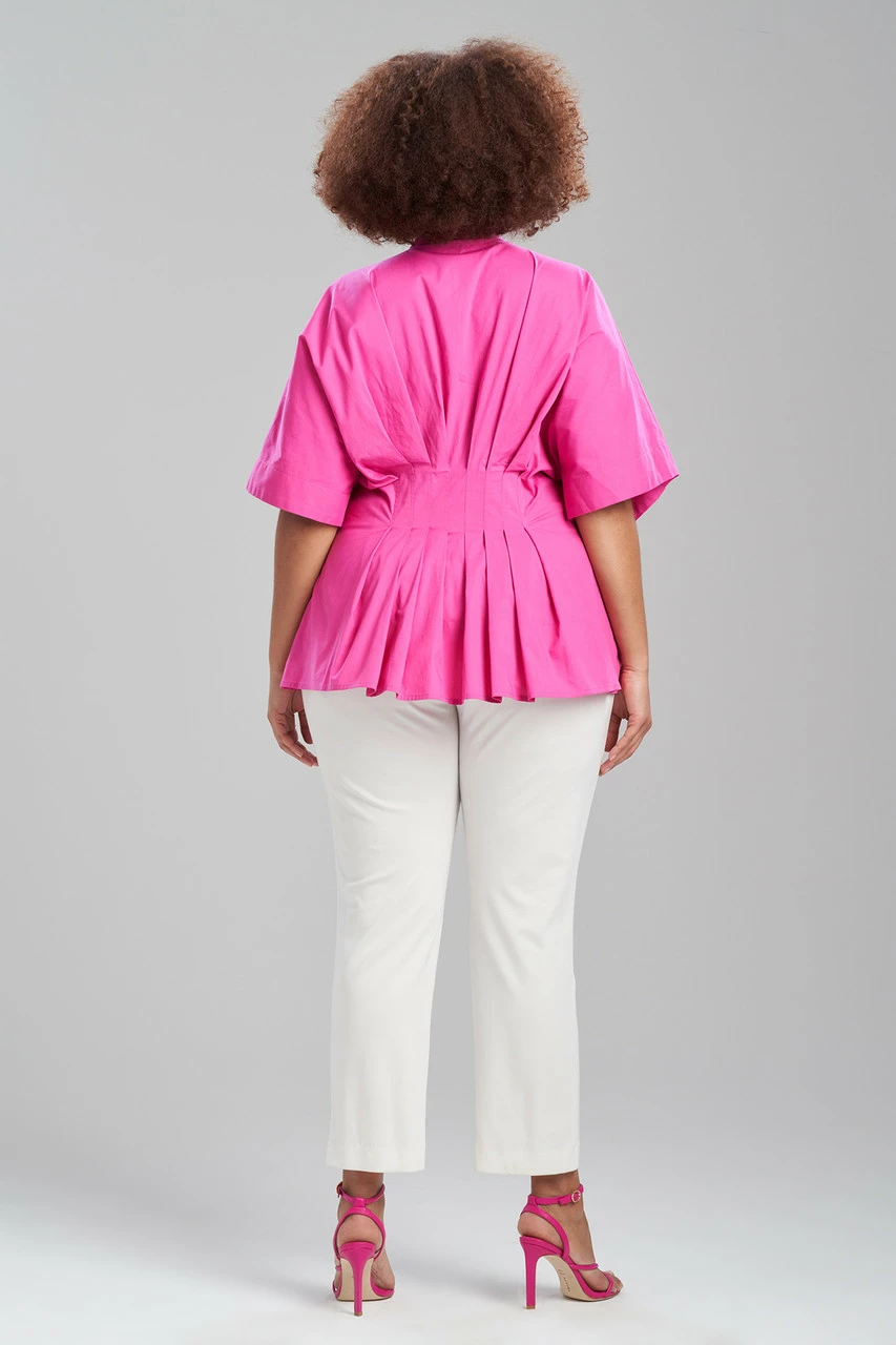 Cotton Poplin Pleated Mandarin Top 6 Cotton Poplin Pleated Mandarin Top - Image 6