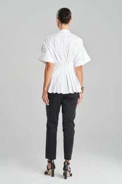 Cotton Poplin Pleated Mandarin Top 13 Cotton Poplin Pleated Mandarin Top -Natori Sales Shop Cotton Poplin Pleated Mandarin Top White by Natori 2 67050.1674166439