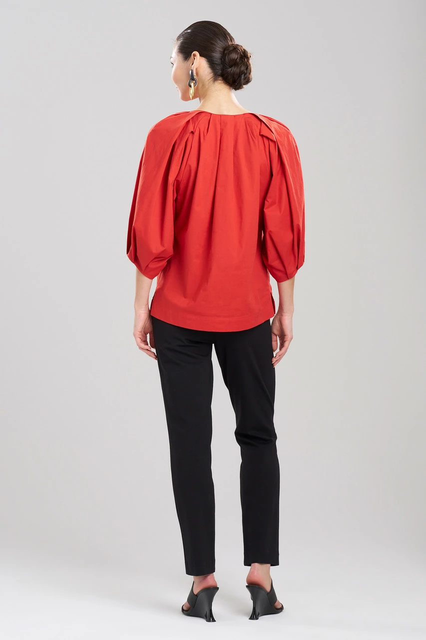 Cotton Poplin Pleated Pullover Top 2 Cotton Poplin Pleated Pullover Top - Image 2