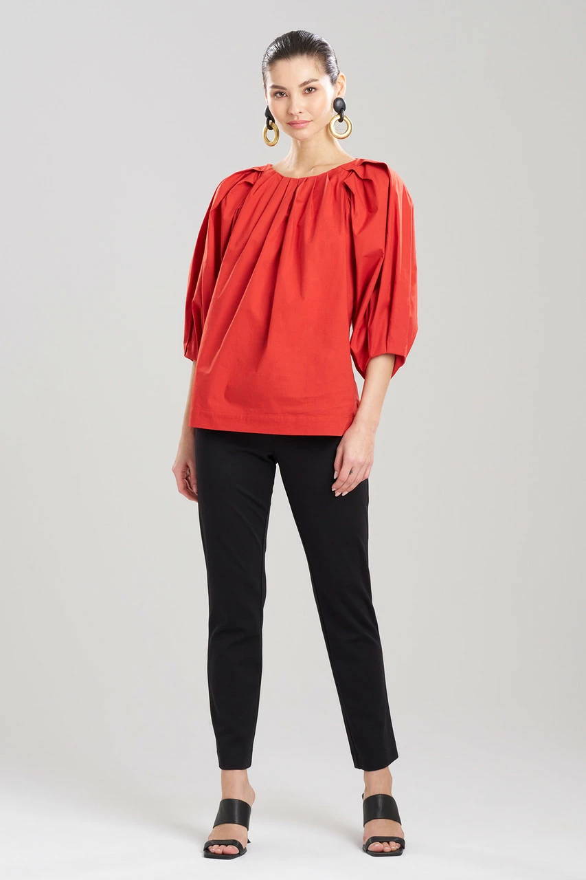 Cotton Poplin Pleated Pullover Top 1 Cotton Poplin Pleated Pullover Top