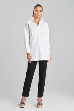 Cotton Poplin Pleated Top 6 Cotton Poplin Pleated Top -Natori Sales Shop Cotton Poplin Pleated Top White by Natori 04411.1684184176