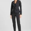 Cotton Sateen Beaded Tailored Blazer Jacket