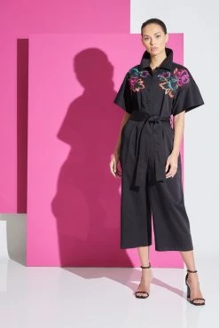 Cotton Sateen Embroidered Jumpsuit 5 Cotton Sateen Embroidered Jumpsuit -Natori Sales Shop Cotton Sateen Embroidered Jumpsuit Black by Natori 20228.1654088464