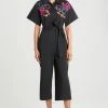 Cotton Sateen Embroidered Jumpsuit