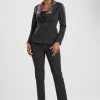 Cotton Sateen Embroidered Tailored Blazer Jacket