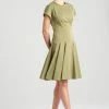 Cotton Sateen Fit & Flare Dress