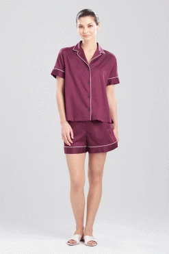 Cotton Sateen Shorts PJ 18 Cotton Sateen Shorts PJ -Natori Sales Shop Cotton Sateen Shorts PJ Chocolate Cherry by Natori 2 35329.1692812708