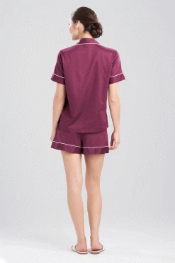 Cotton Sateen Shorts PJ 19 Cotton Sateen Shorts PJ -Natori Sales Shop Cotton Sateen Shorts PJ Chocolate Cherry by Natori 39170.1692812708