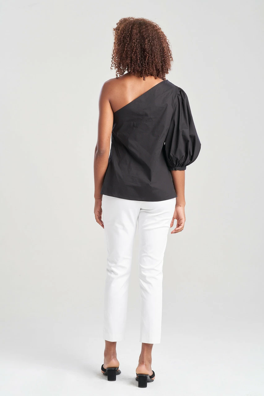 Cotton Poplin Balloon One Shoulder Top 2 Cotton Poplin Balloon One Shoulder Top - Image 2