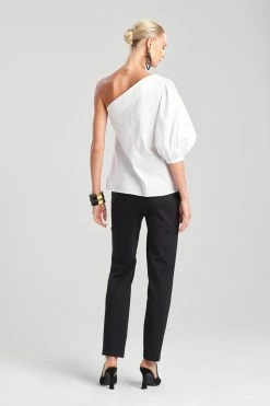 Cotton Poplin Balloon One Shoulder Top 11 Cotton Poplin Balloon One Shoulder Top -Natori Sales Shop Cotton Poplin Balloon One Shoulder Top White by Natori 2 05809.1671039339